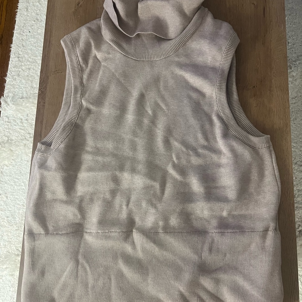 Anthropologie Tan Sleeveless Turtleneck Tank Top